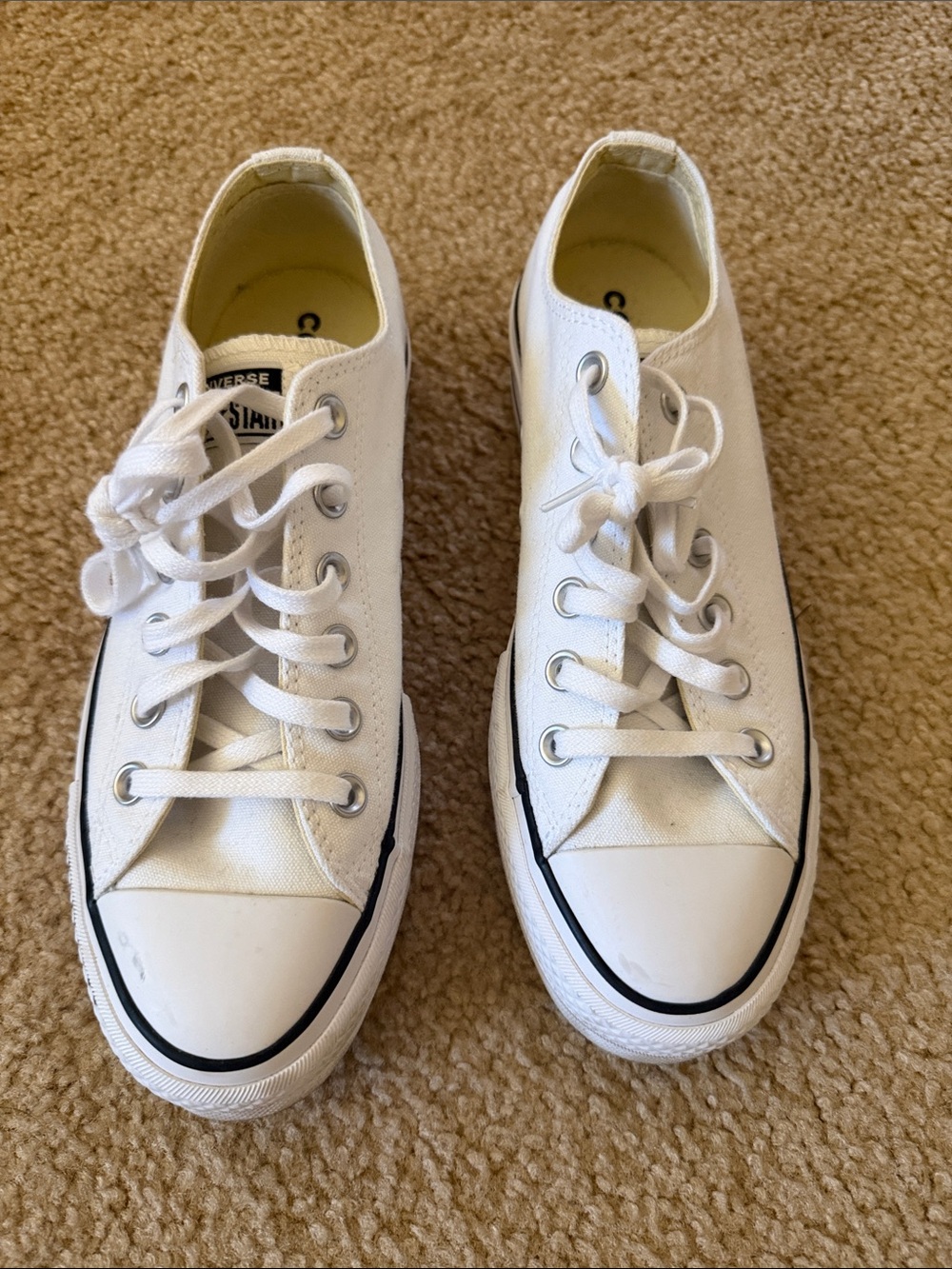 White Low-Top Canvas Women's Sneakers